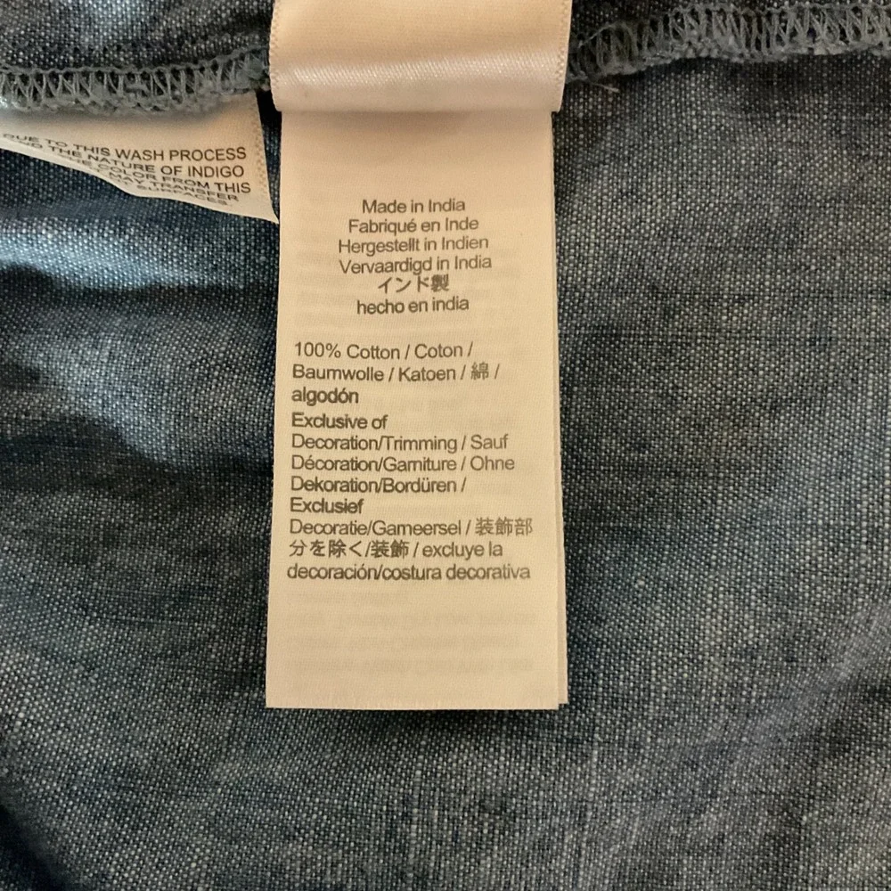 J. Crew Factory Women's Sleeveless Smocked Chambray Denim Mini Dress Size Medium